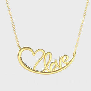 "Love" Script Pendant Necklace