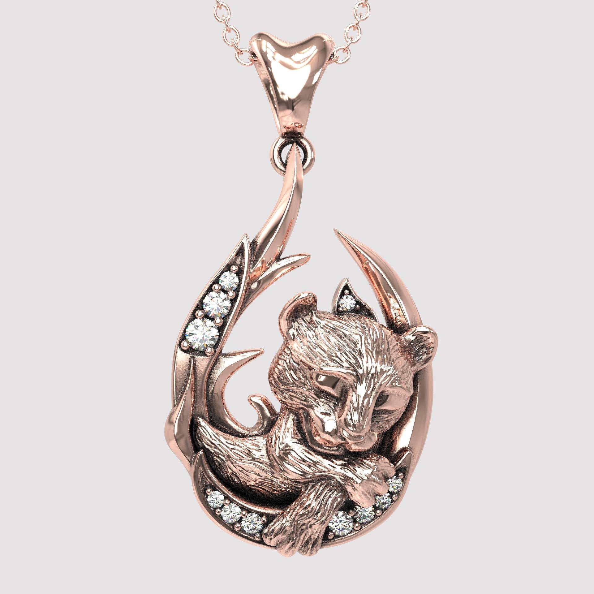 A Mother's Love Sleeping Tiger Cub Pendant