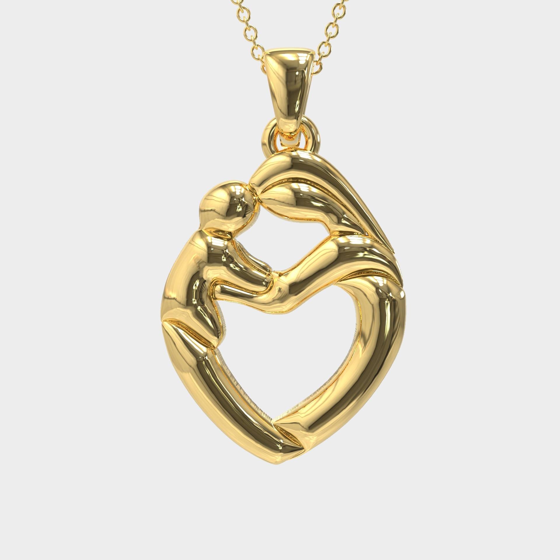 Mother's Love Embrace Pendant - New Mom Gift Necklace