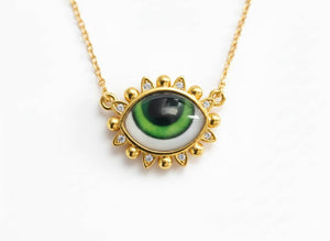 Romantic Mystic Green Eye Pendant Necklace
