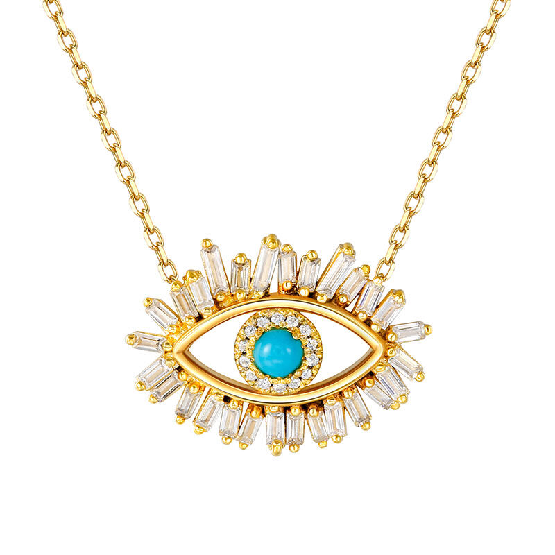 Luminous Gaze  Turquoise Evil Eye Pendant