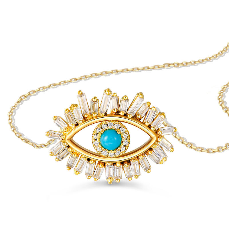 Luminous Gaze  Turquoise Evil Eye Pendant