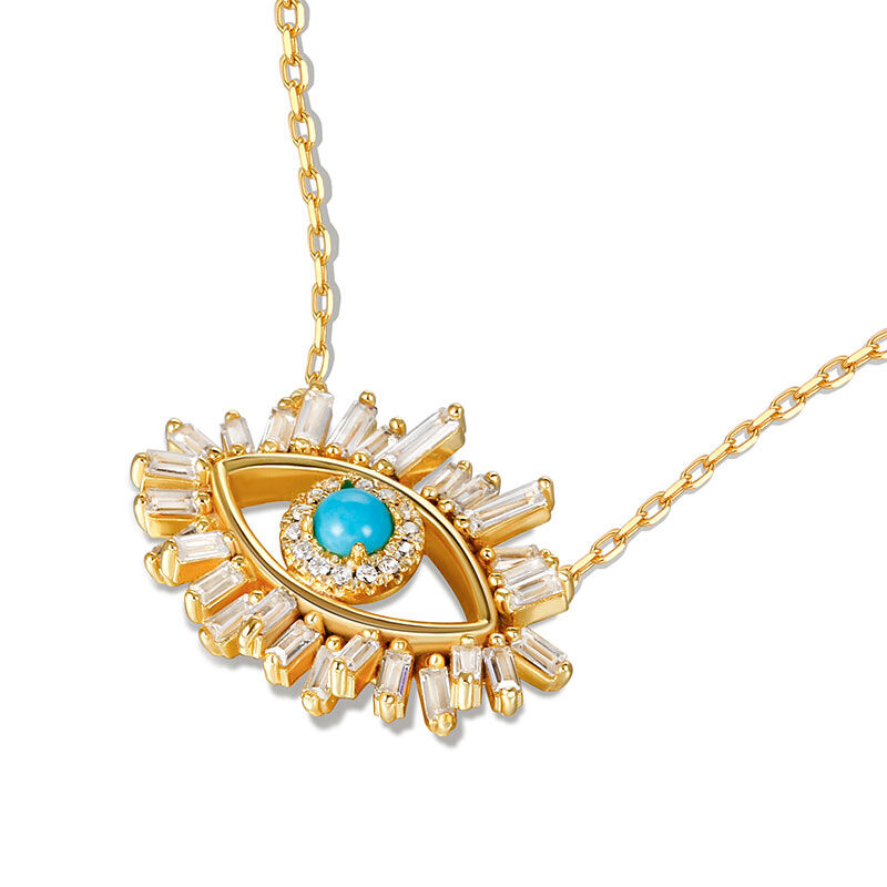 Luminous Gaze  Turquoise Evil Eye Pendant