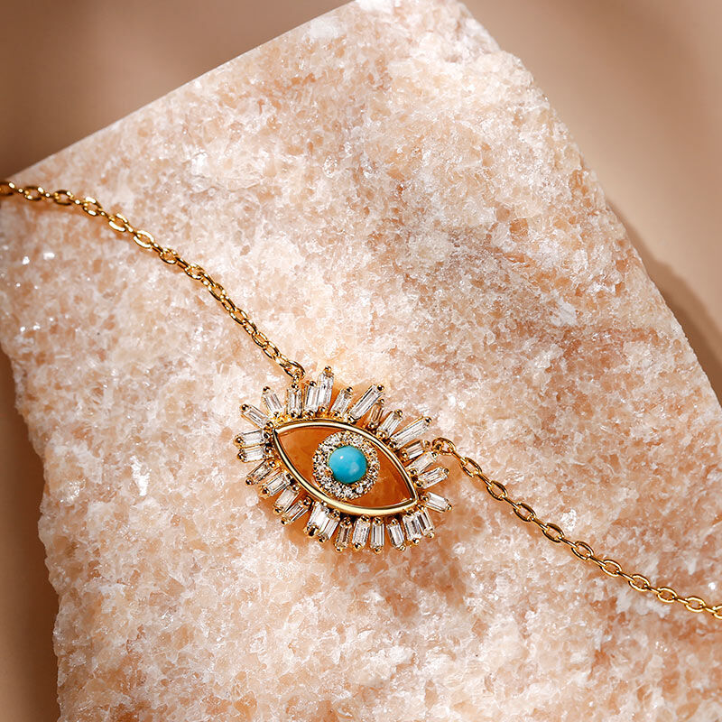 Luminous Gaze  Turquoise Evil Eye Pendant