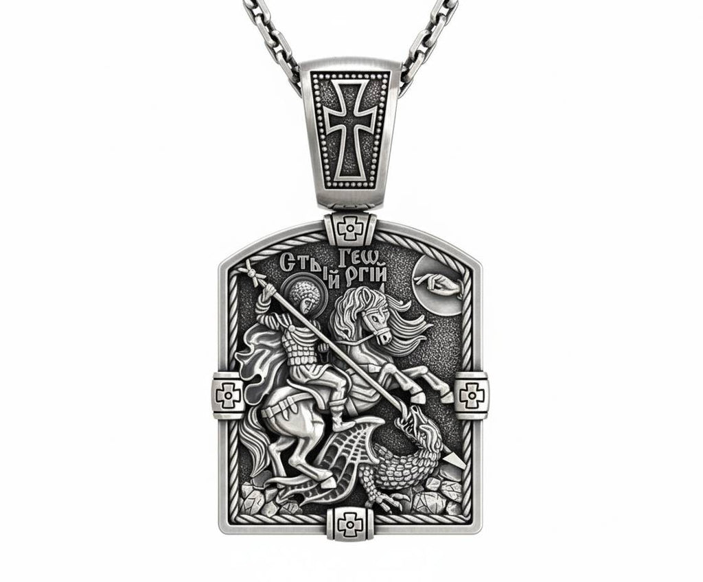 Religious Saint George Dragon Slayer Pendant