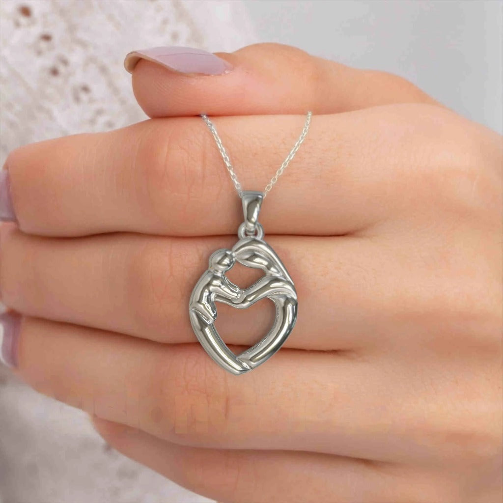 Mother's Love Embrace Pendant - New Mom Gift Necklace