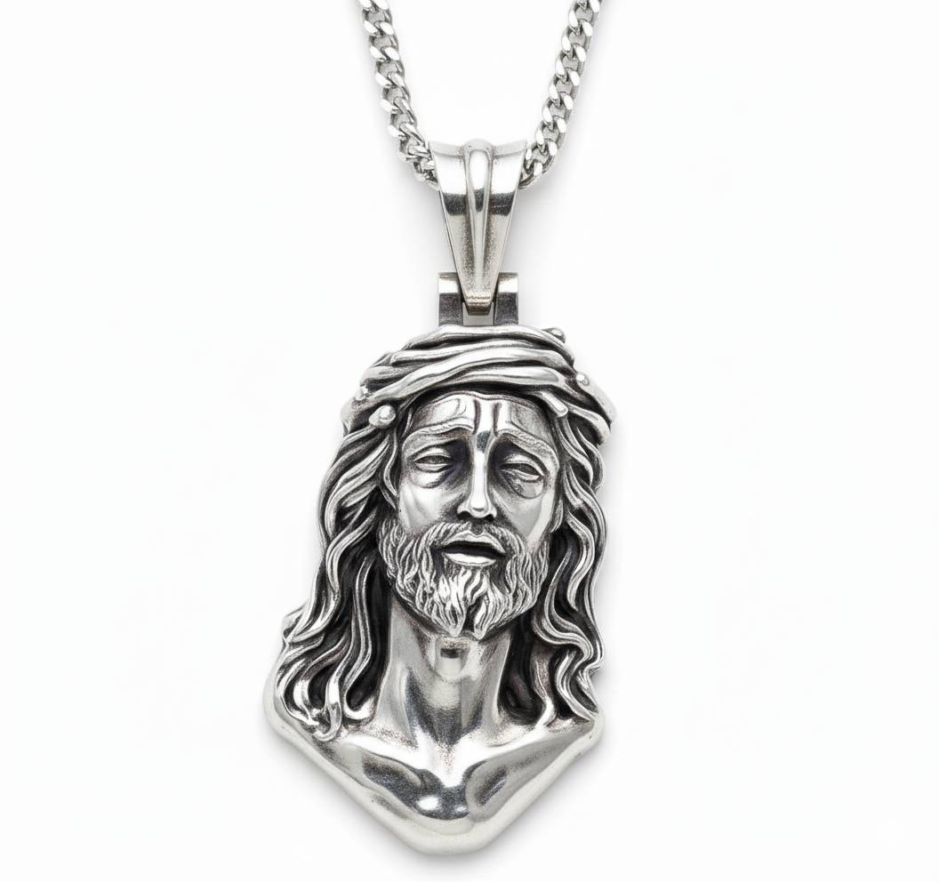 Premium Christian925 Silver Jesus Face Pendant