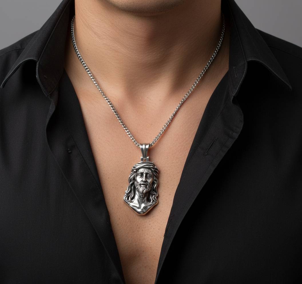 Premium Christian925 Silver Jesus Face Pendant