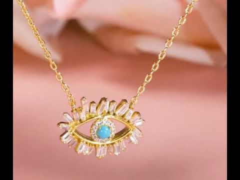 Luminous Gaze  Turquoise Evil Eye Pendant