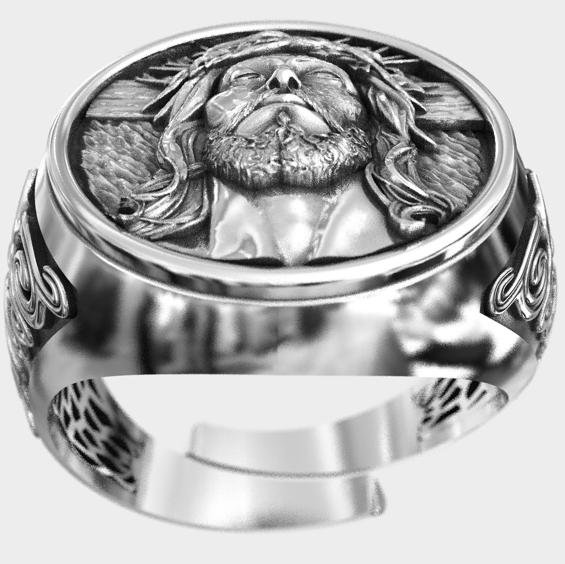 Sacred Spirit Men's Jesus Adjustable Signet Ring