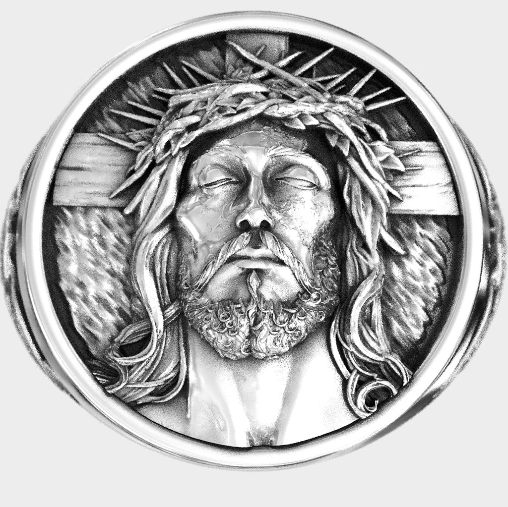 Sacred Spirit Men's Jesus Adjustable Signet Ring
