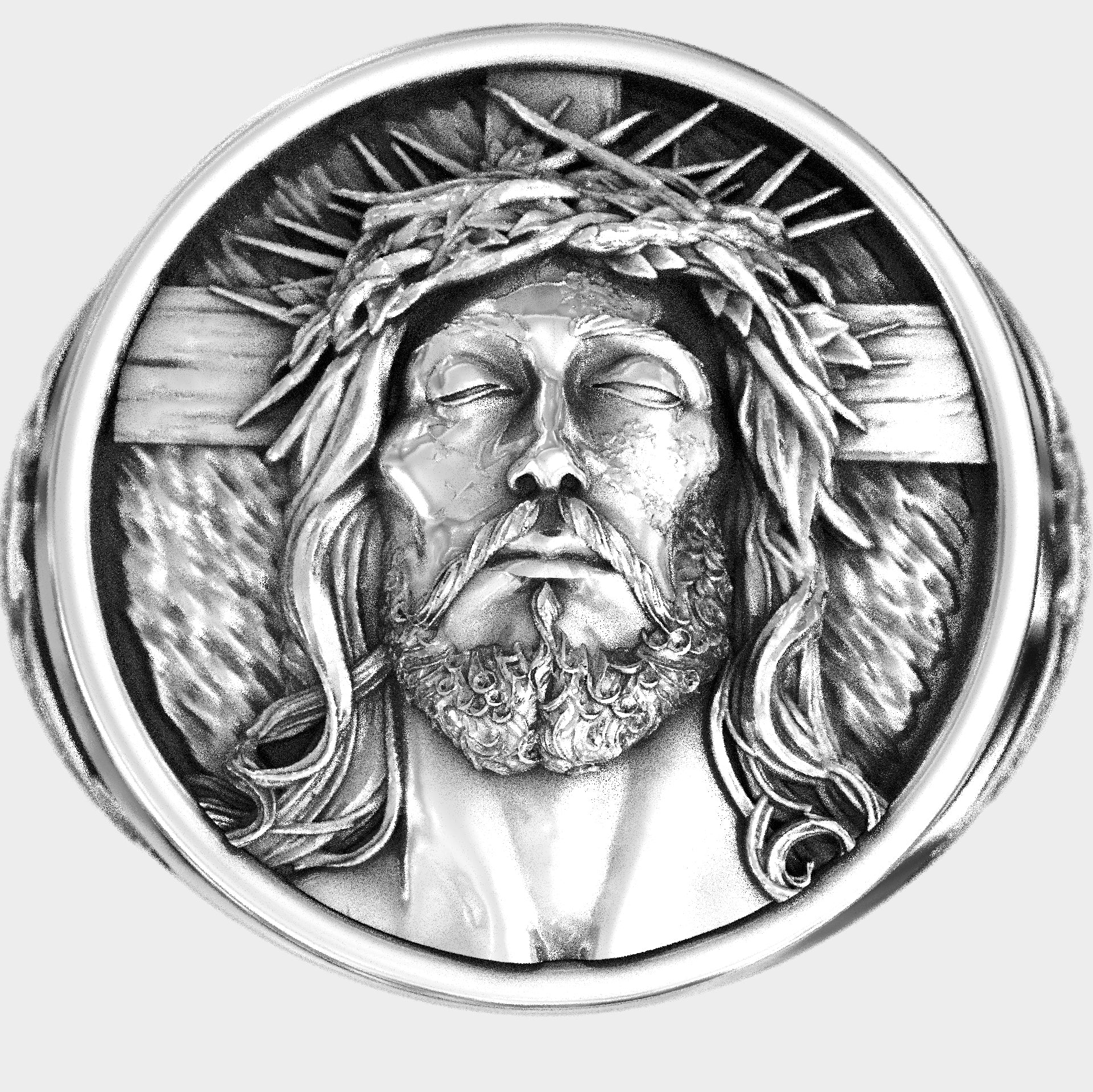 Sacred Spirit Men's Jesus Adjustable Signet Ring
