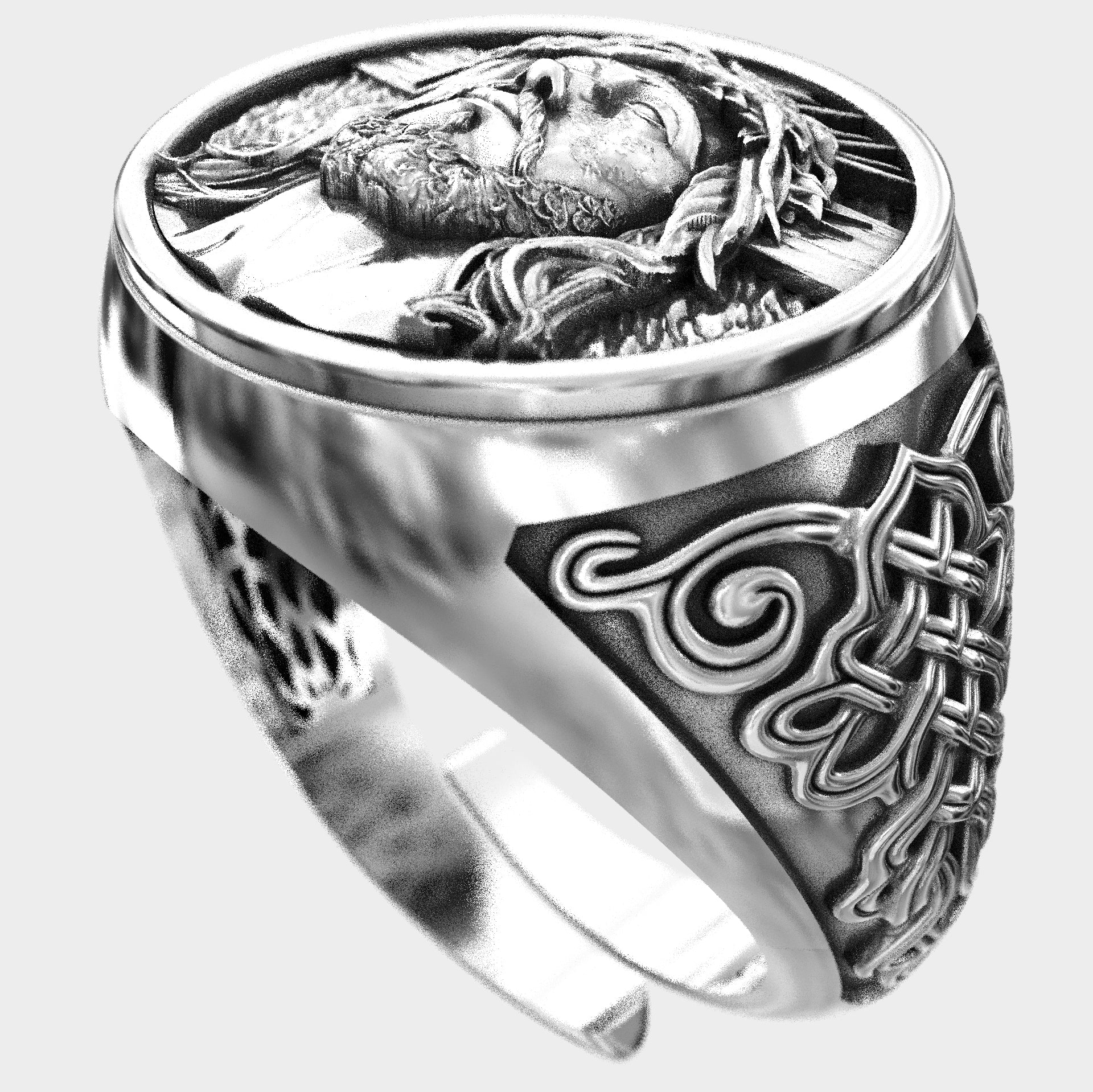Sacred Spirit Men's Jesus Adjustable Signet Ring