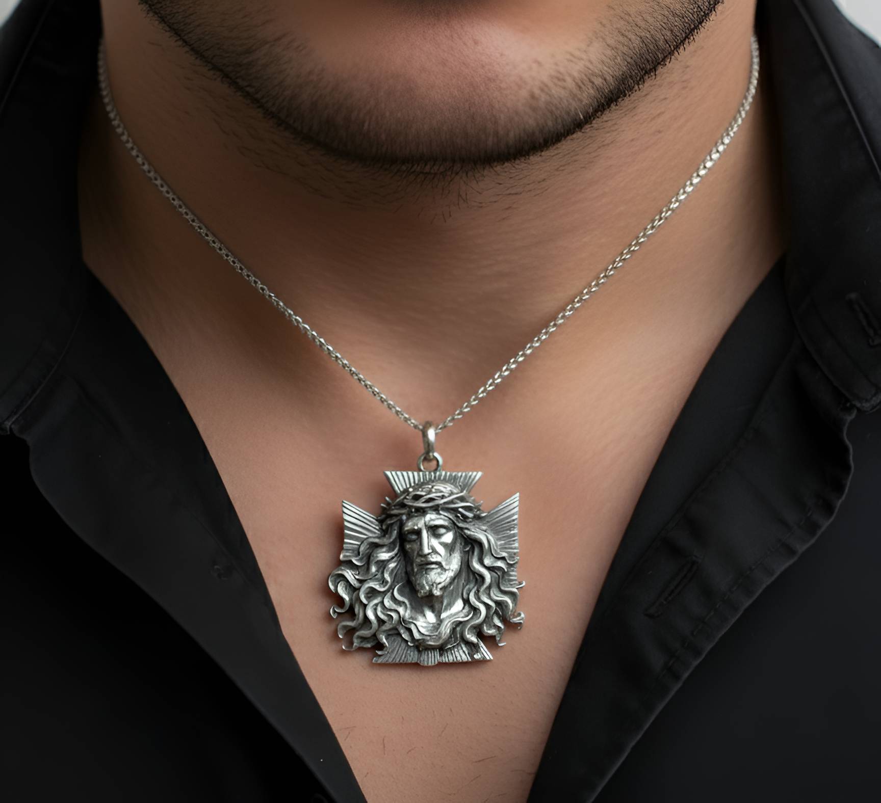 Religious Gift Silver Christian  Jesus Cross Pendant