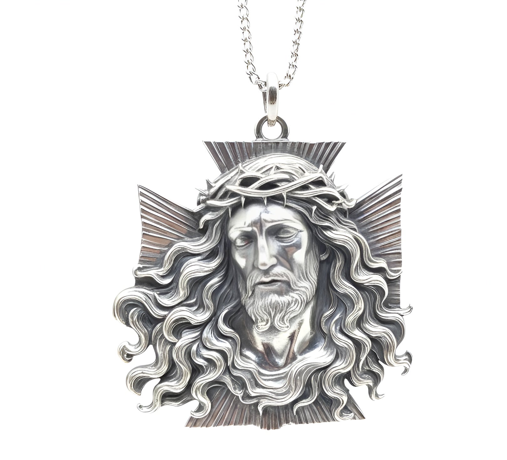 Religious Gift Silver Christian  Jesus Cross Pendant