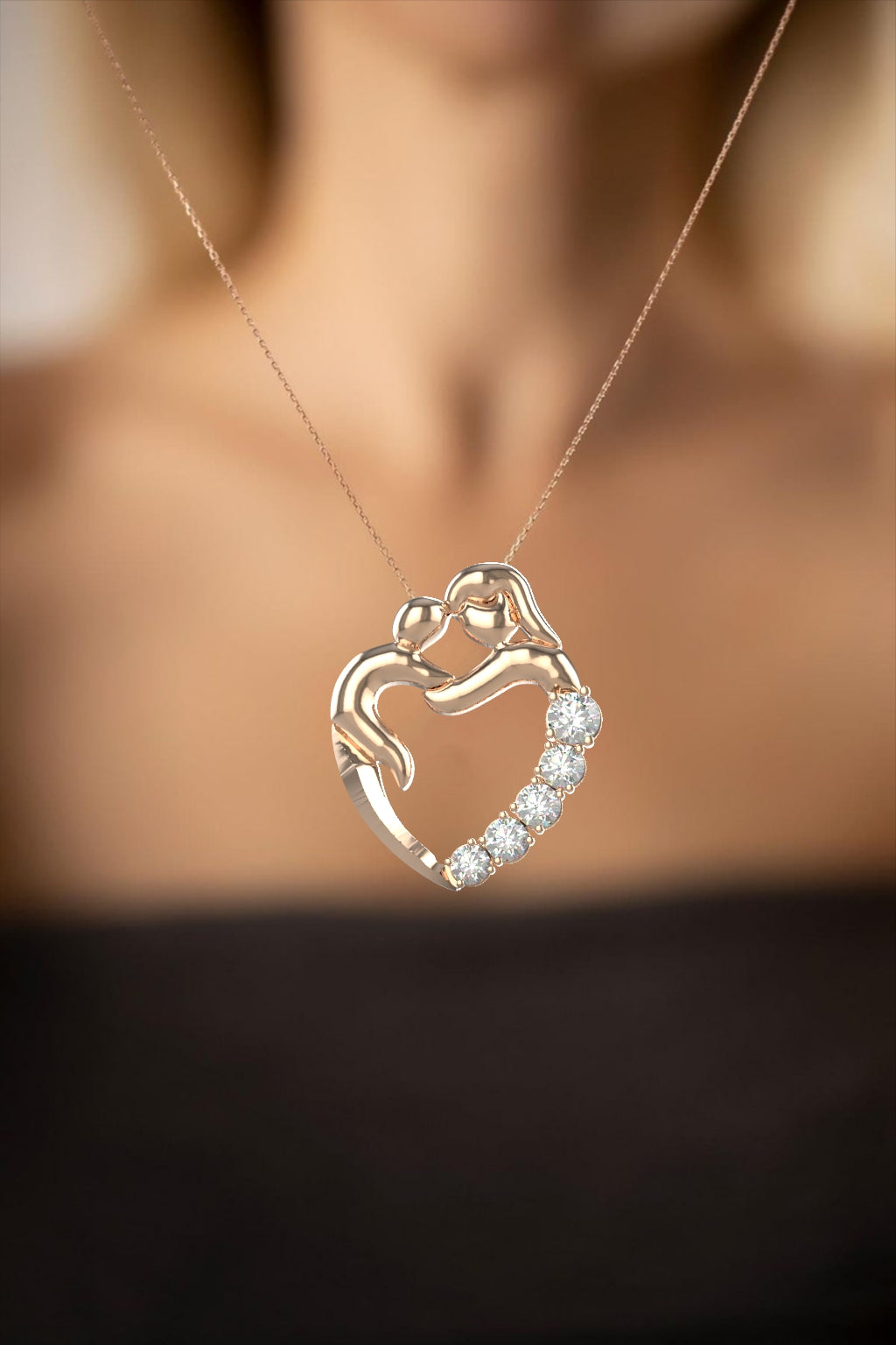 New Mom Gift - Elegant Heart Pendant