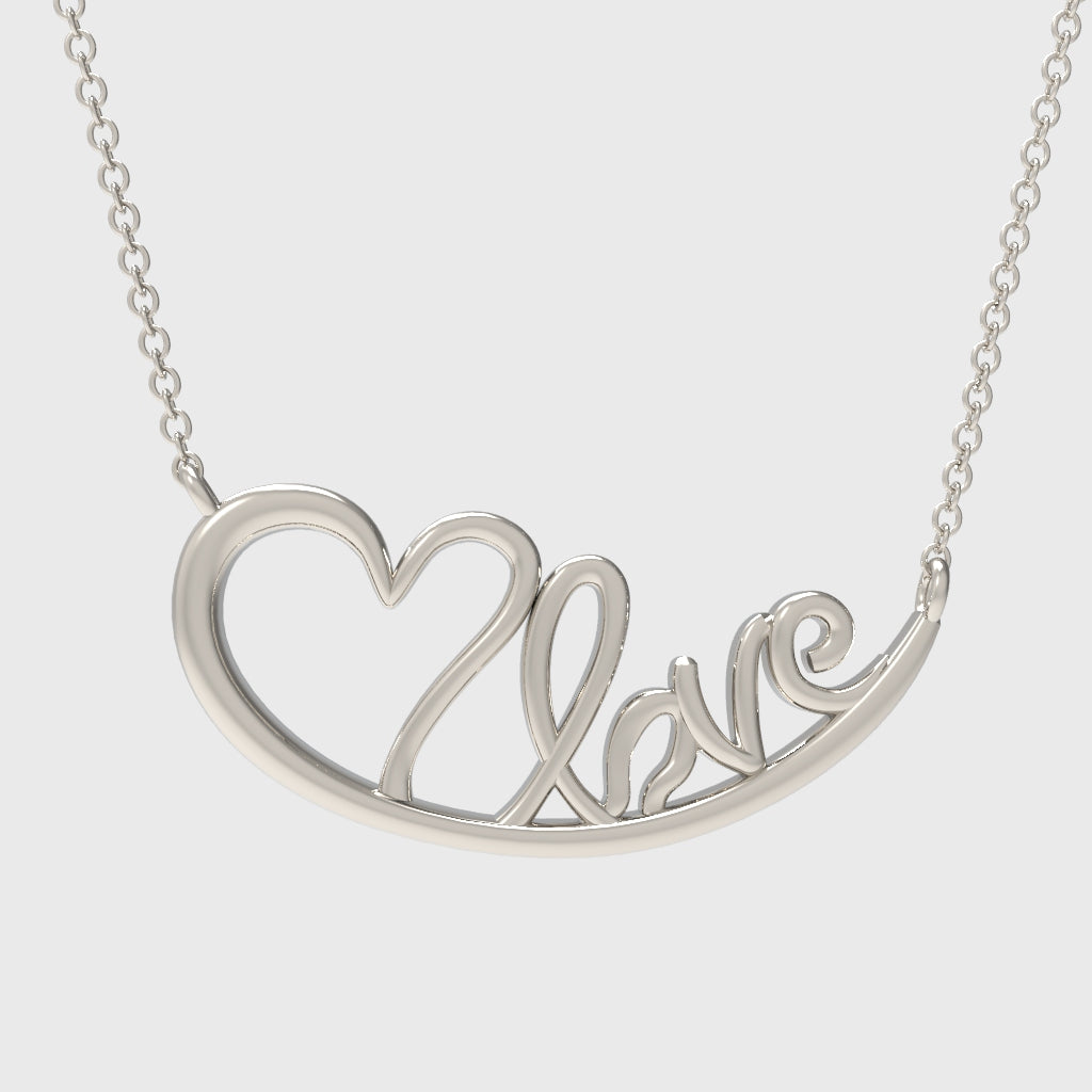 "Love" Script Pendant Necklace