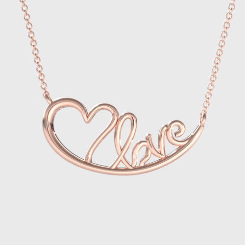 "Love" Script Pendant Necklace