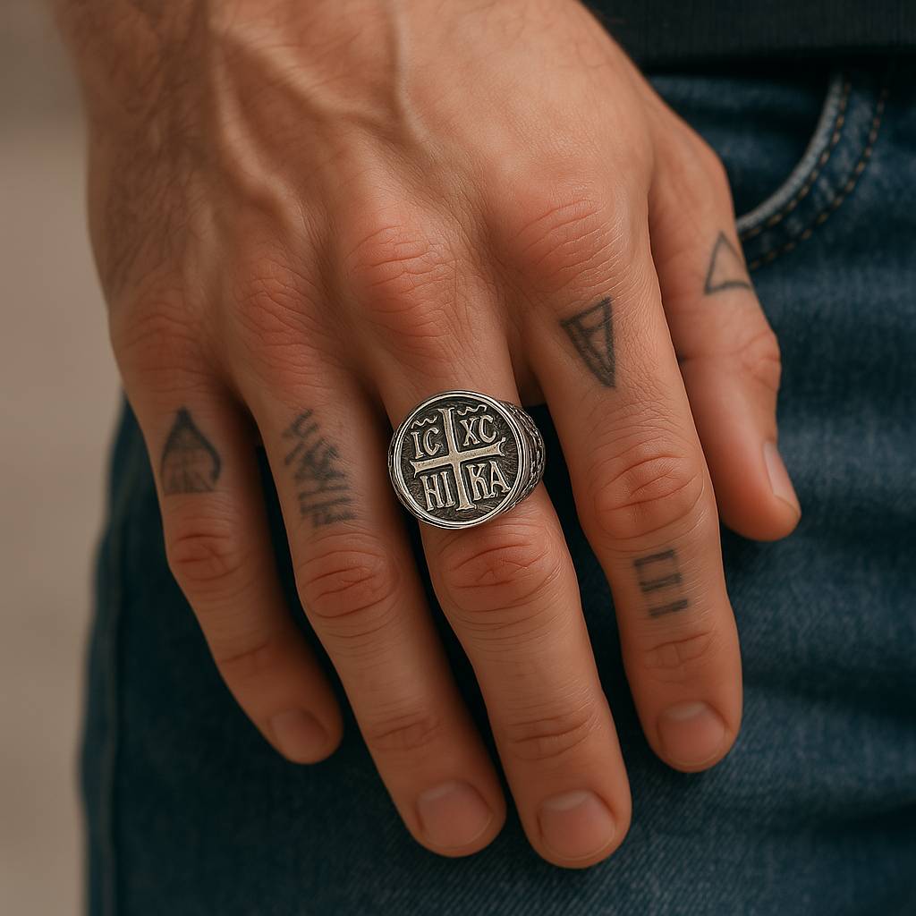 Christian Gift ICXC NIKA Signet Ring