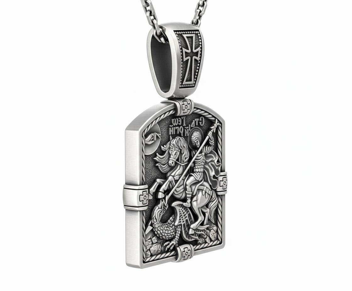 Religious Saint George Dragon Slayer Pendant