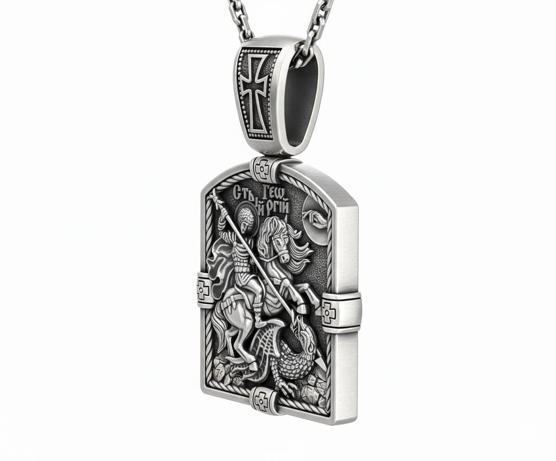 Religious Saint George Dragon Slayer Pendant