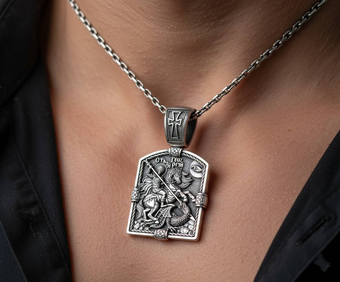 Religious Saint George Dragon Slayer Pendant