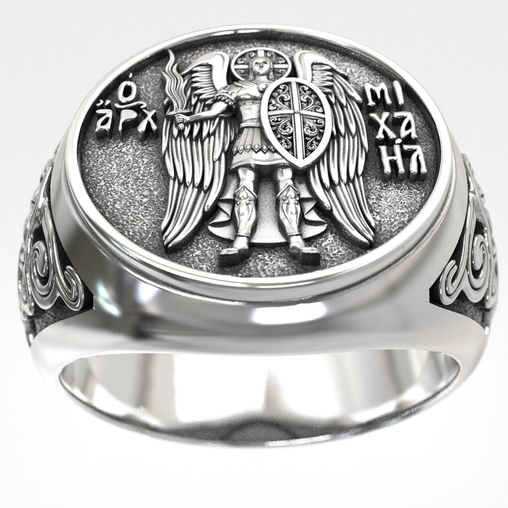 Religious Archange St Michael Signet Ring
