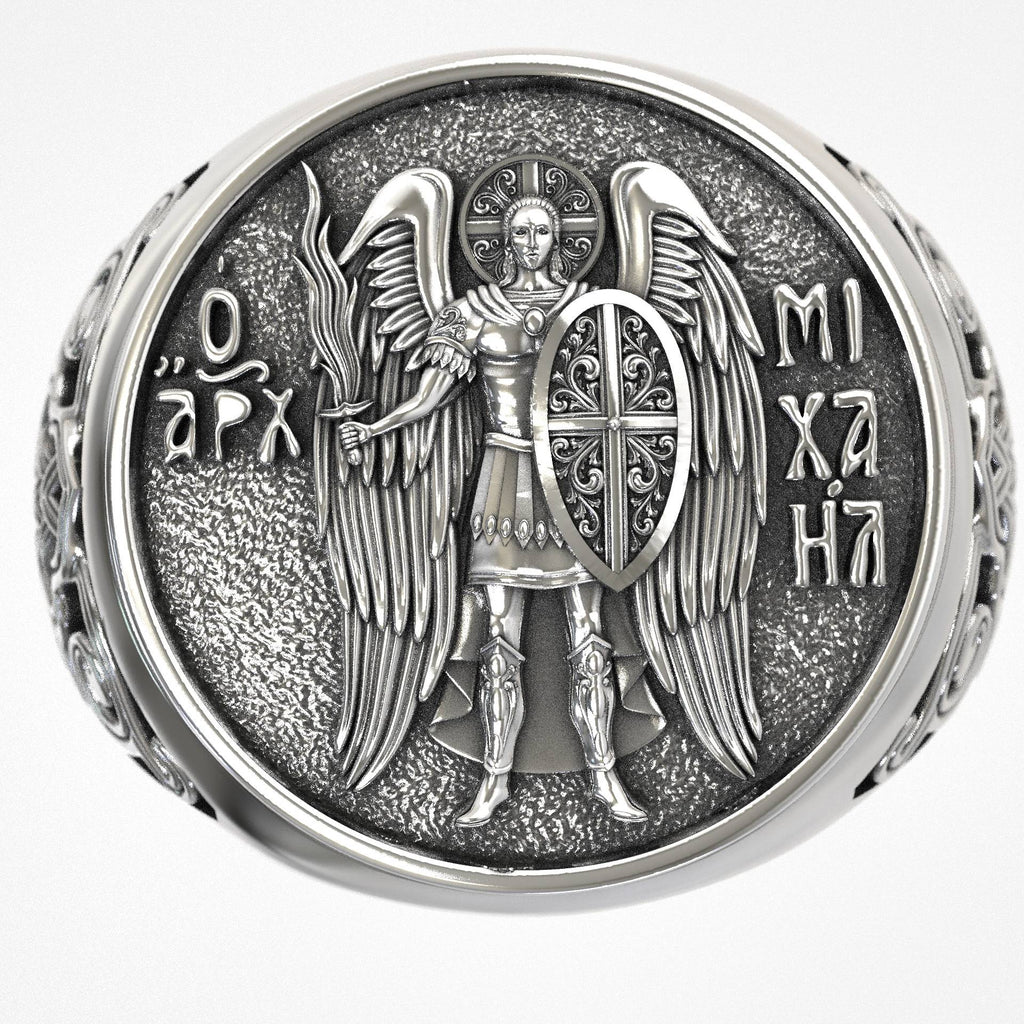 Religious Archange St Michael Signet Ring