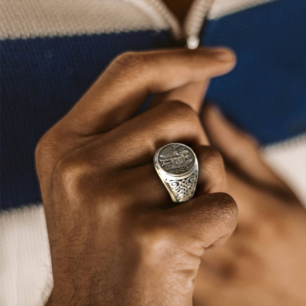 Religious Archange St Michael Signet Ring