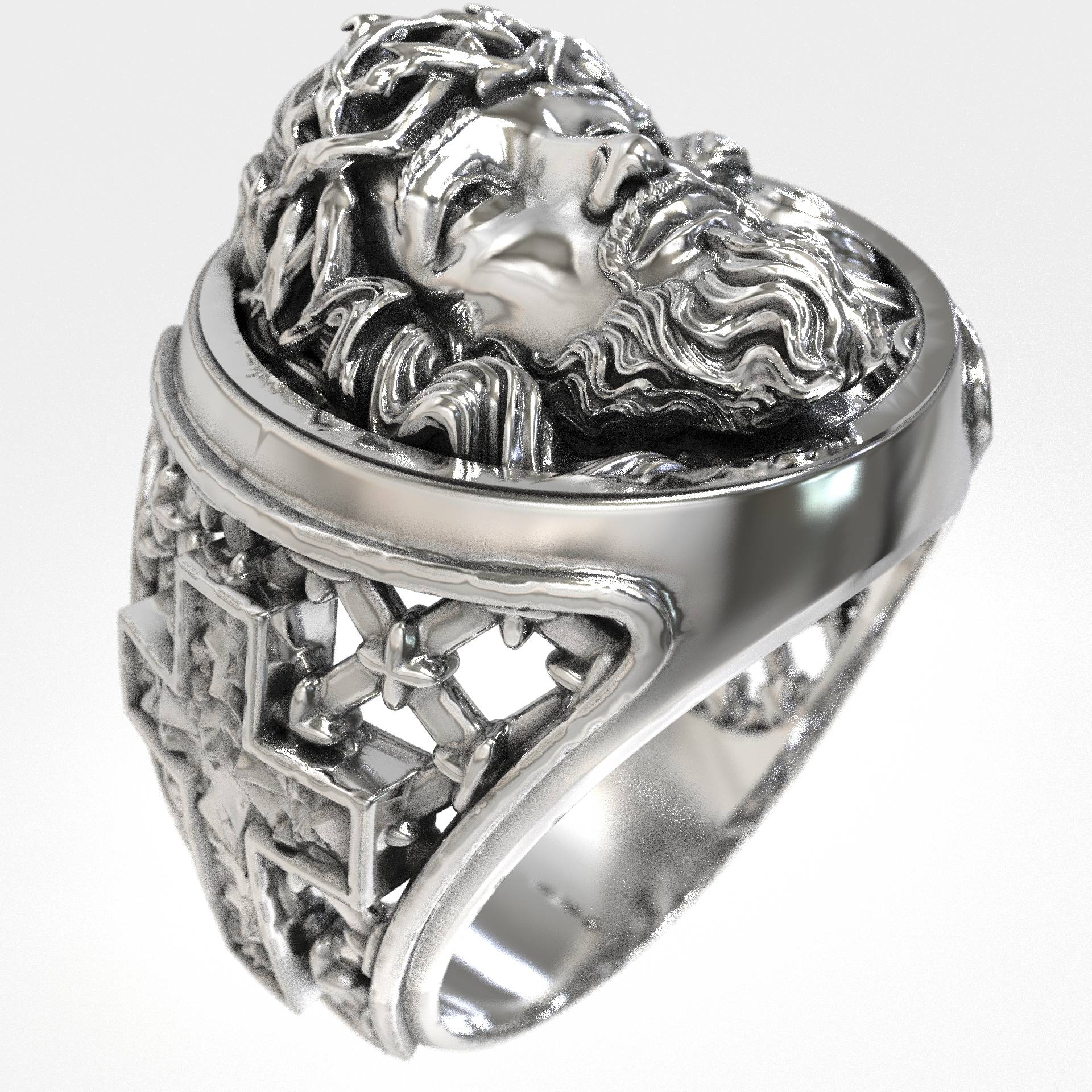 Christian Gift For Men Jesus Christ 925 Silver Ring