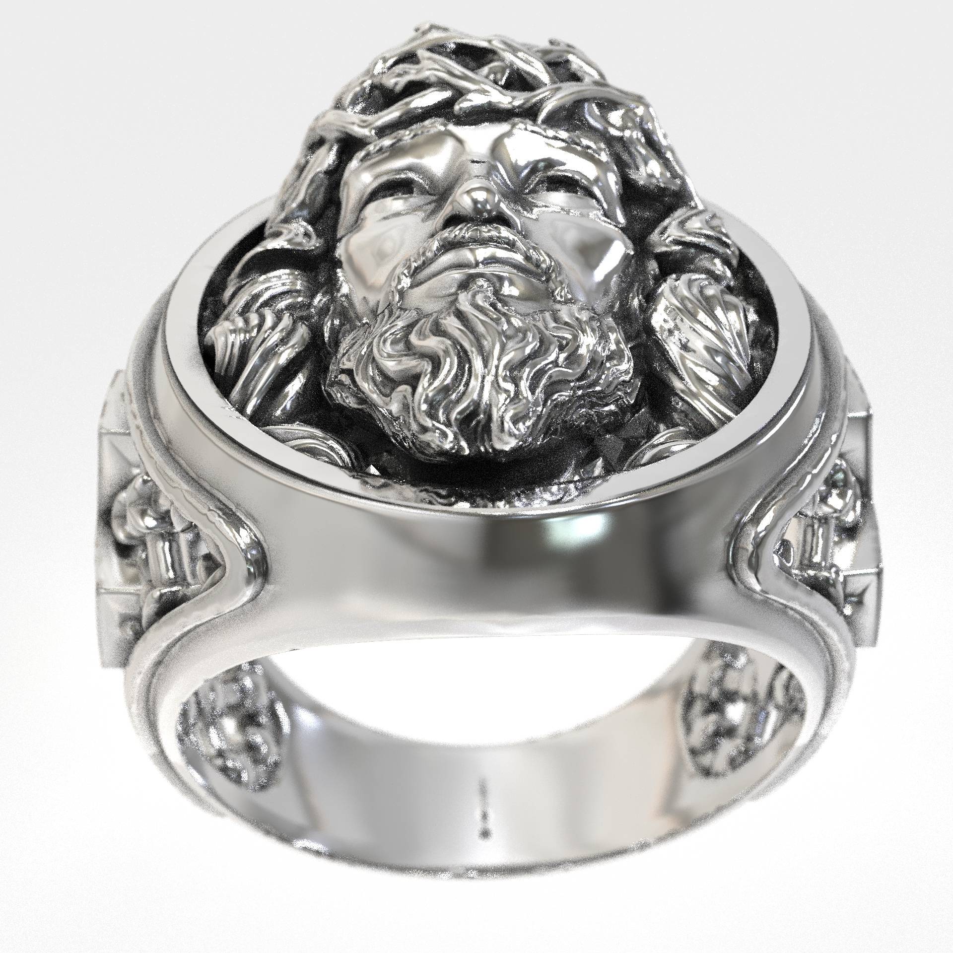 Christian Gift For Men Jesus Christ 925 Silver Ring