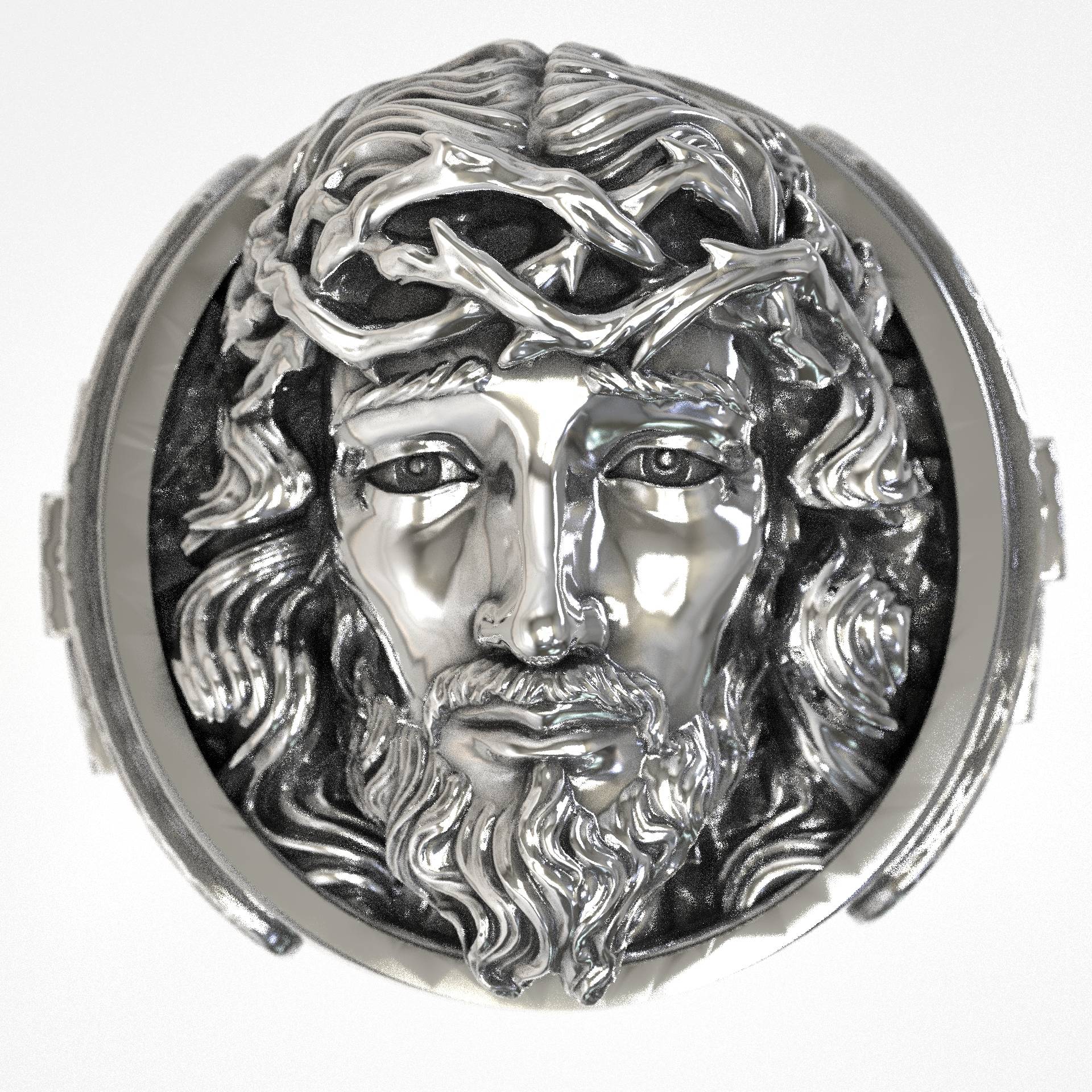 Christian Gift For Men Jesus Christ 925 Silver Ring