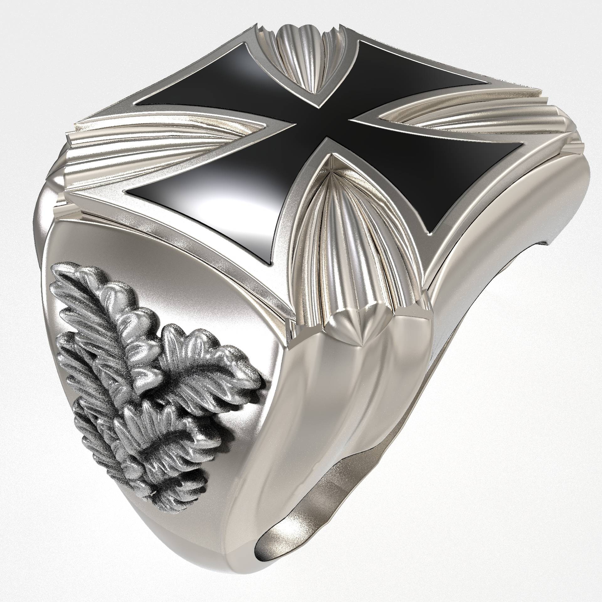 Maltese Mens Biker Signet Cross Ring