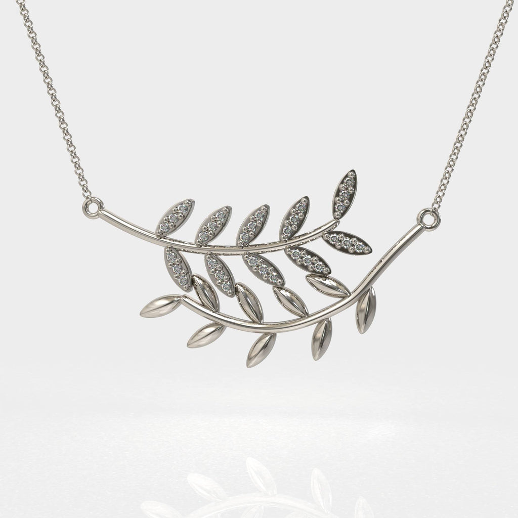 Elegant Silver Olive Leaf Pendant