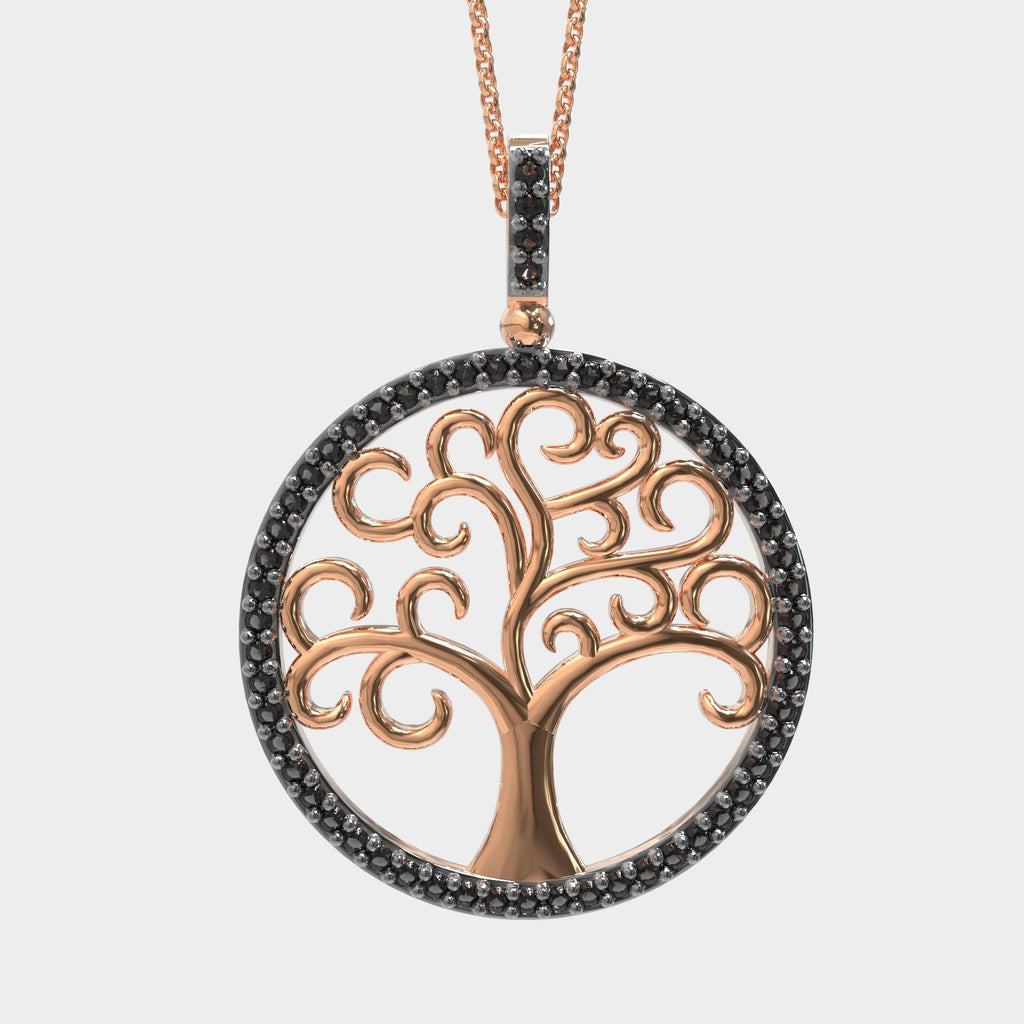 Luxury Tree of Life Necklace – Custom Gold & Stones