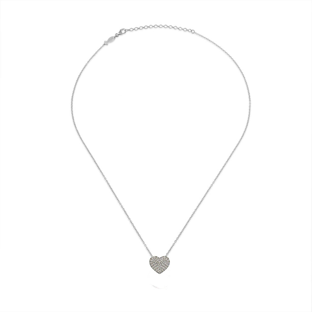 Custom Heart Necklace in Gold Finish & Zircon Stones