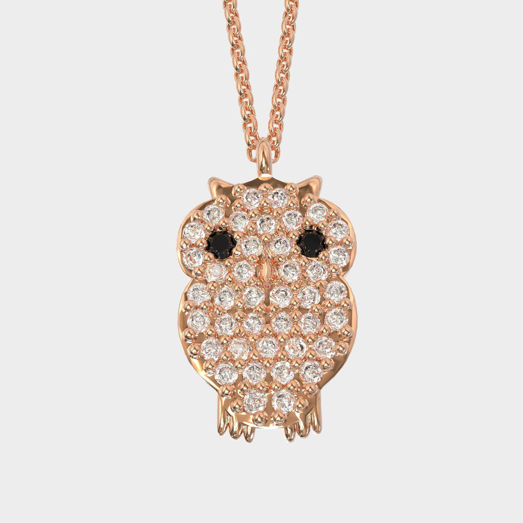 Elegant Silver Owl Charm Pendant