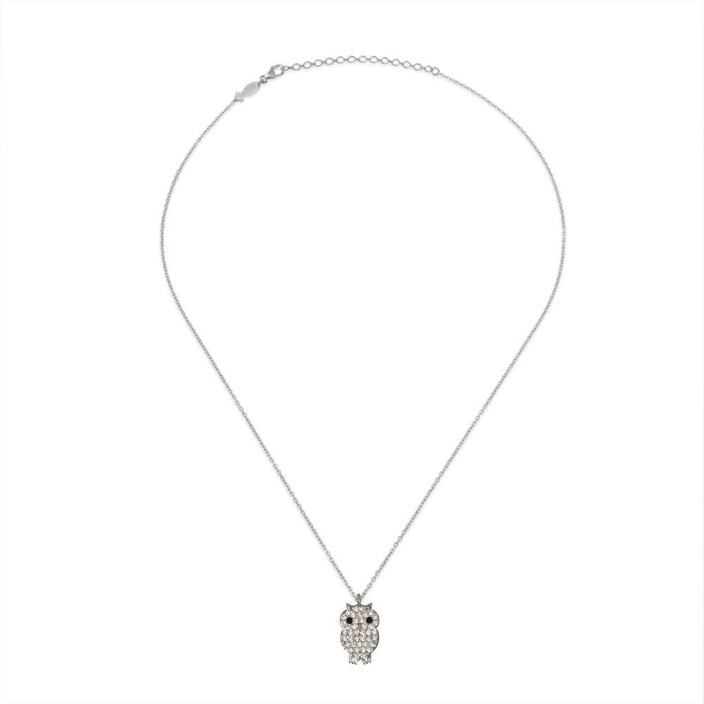 Elegant Silver Owl Charm Pendant