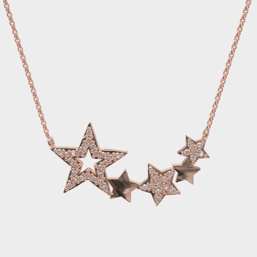 Galaxy Stars Glow Silver Necklace