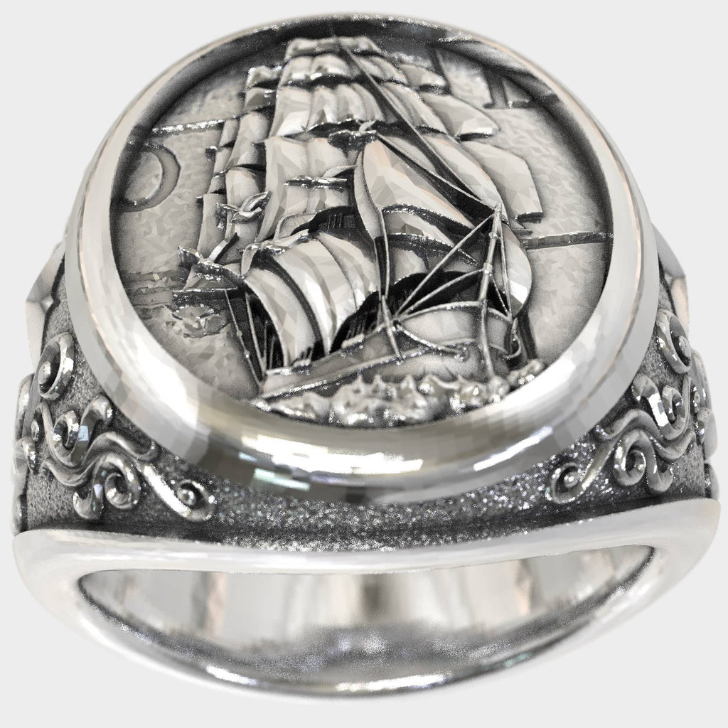 Nautical Ring For men - Sailor Ring - Anchor Ring