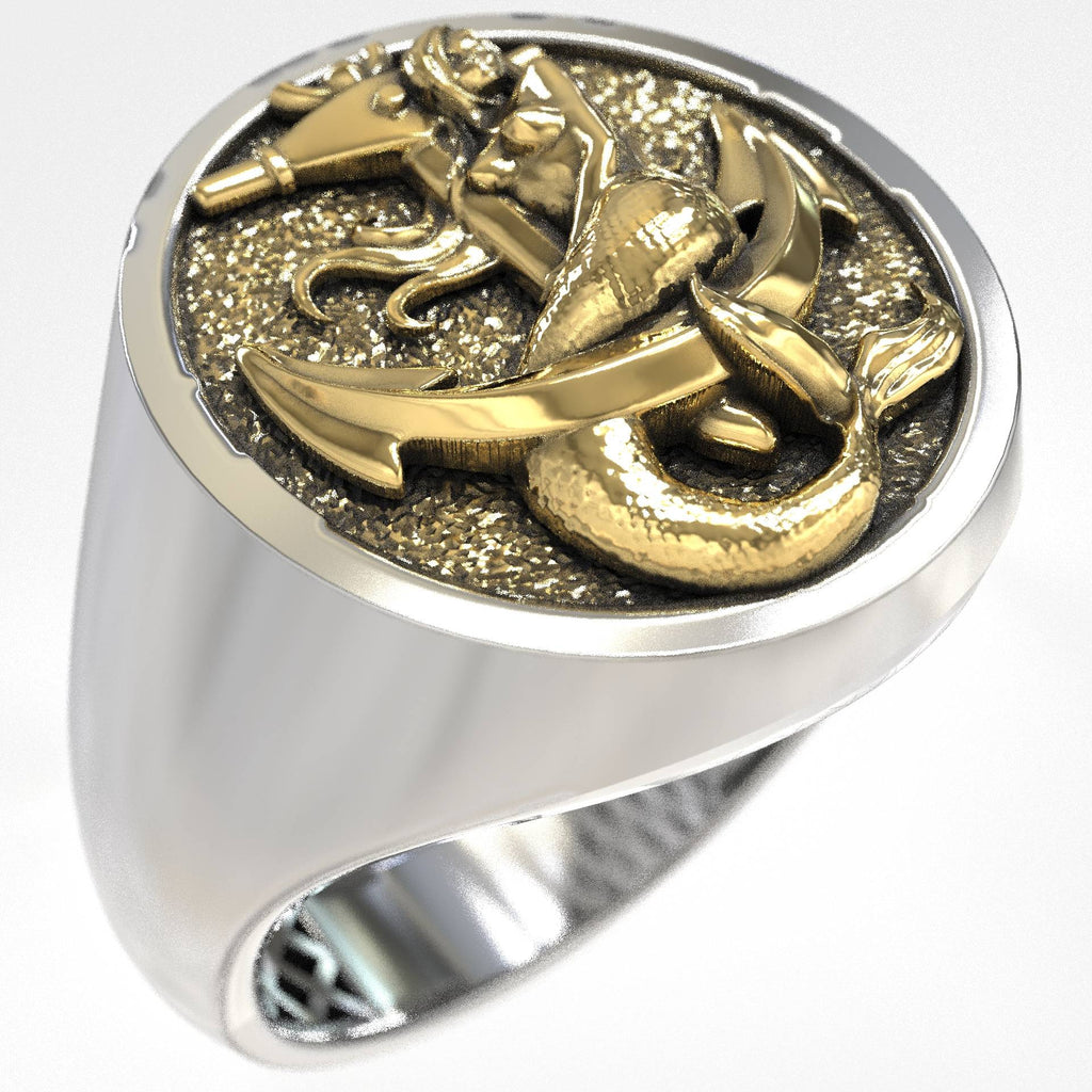 Premium Nautical Sterling Signet Ring