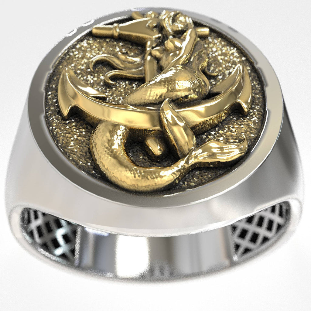 Premium Nautical Sterling Signet Ring