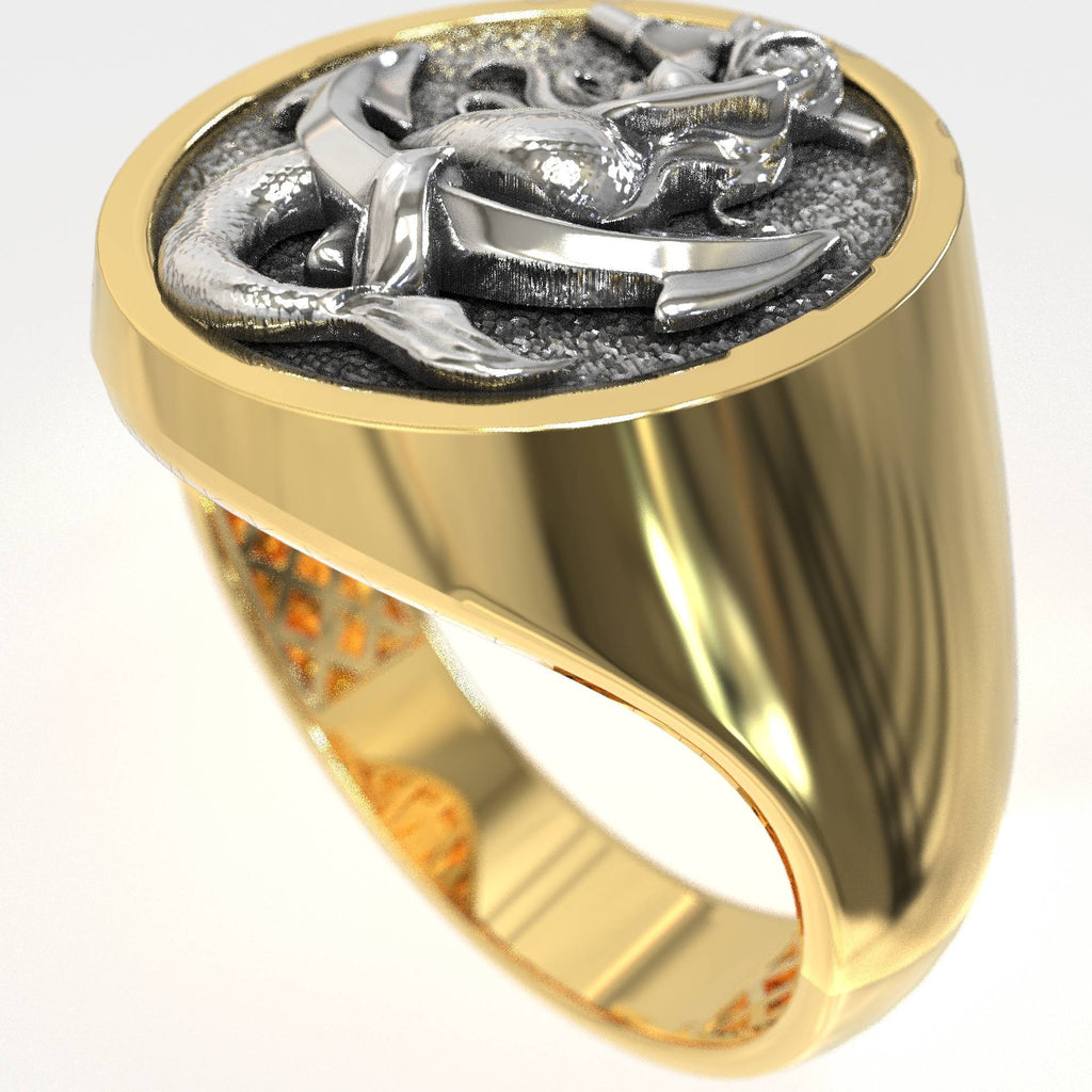 Premium Nautical Sterling Signet Ring