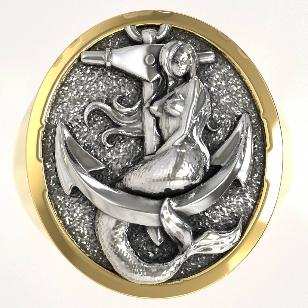 Premium Nautical Sterling Signet Ring