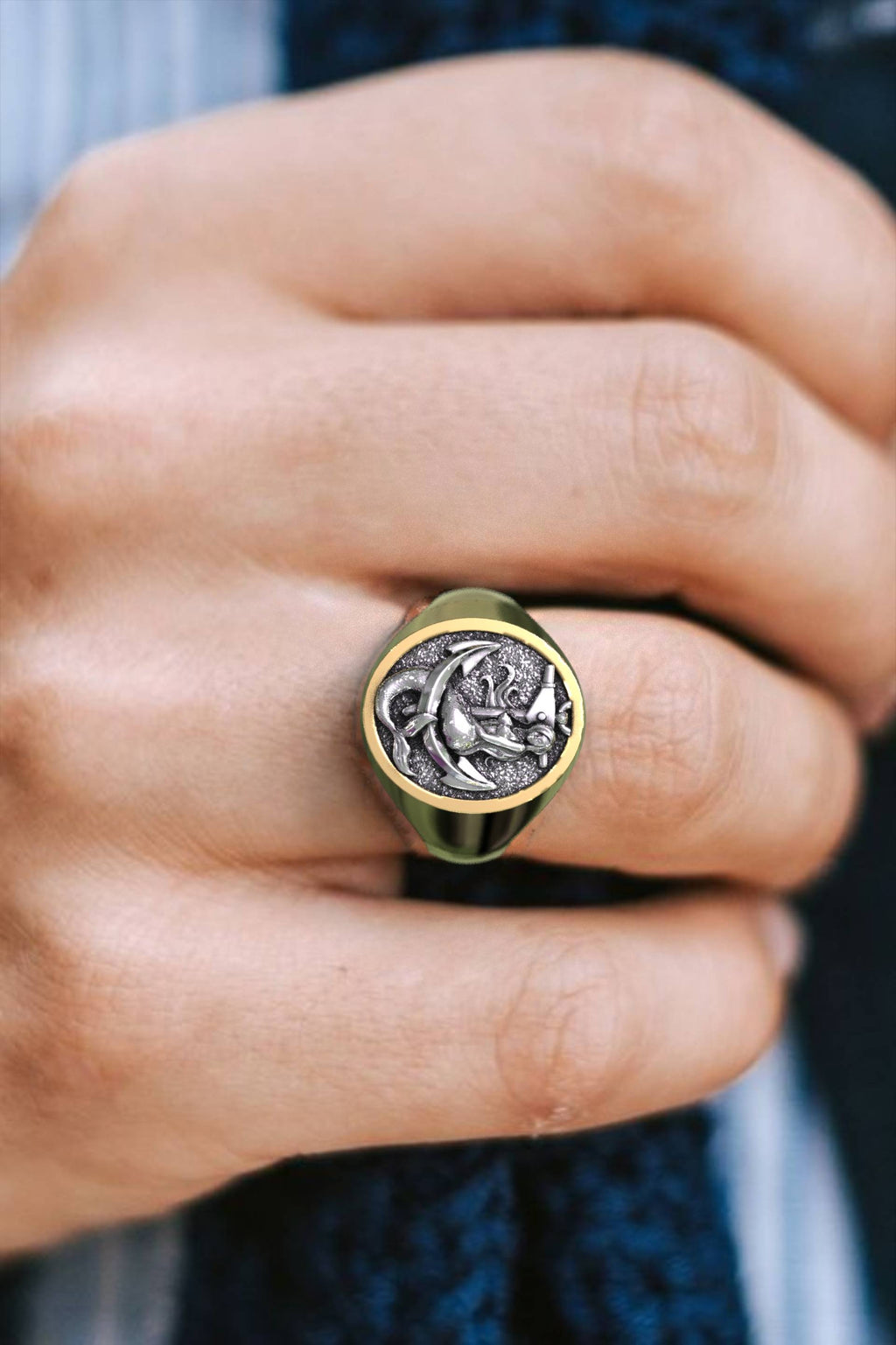 Premium Nautical Sterling Signet Ring