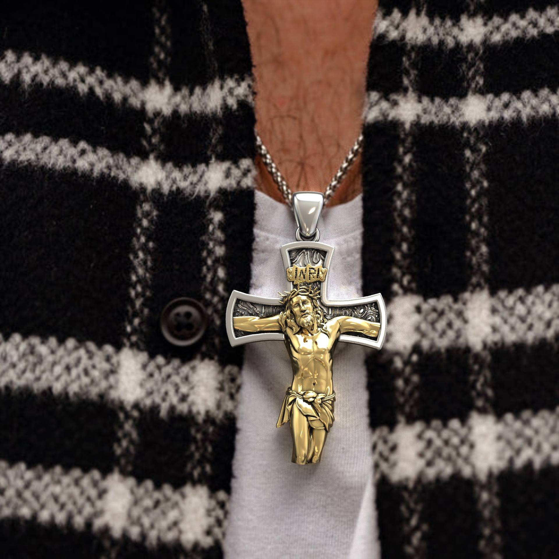 Men's Religious Jesus Christ Jewelry Cross