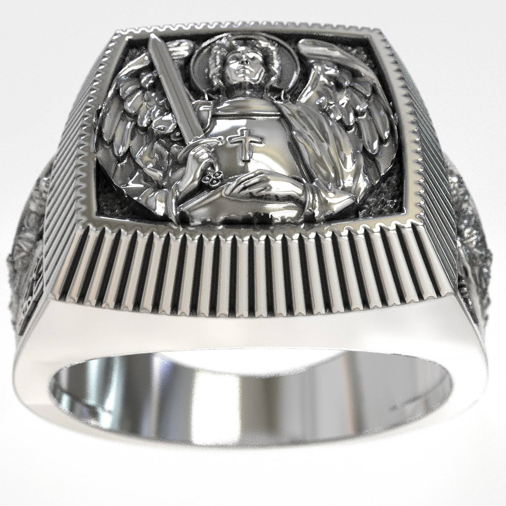 Christian Saint Michael the Archangel Signet Ring