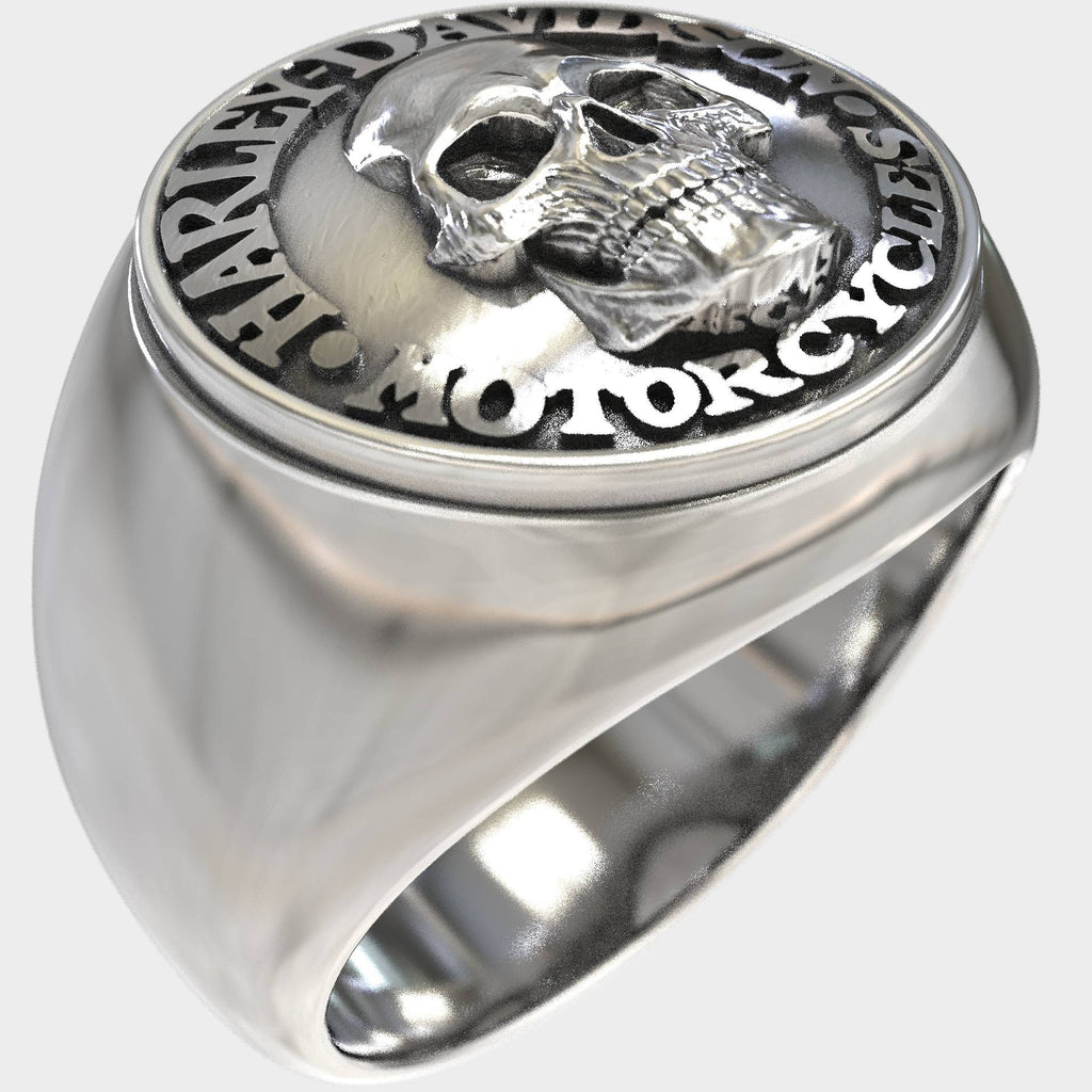 Harley Spirit Silver Skull Ring for True Rebels