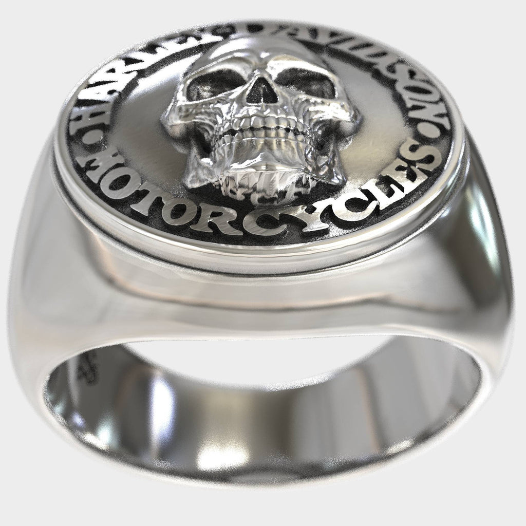 Harley Spirit Silver Skull Ring for True Rebels