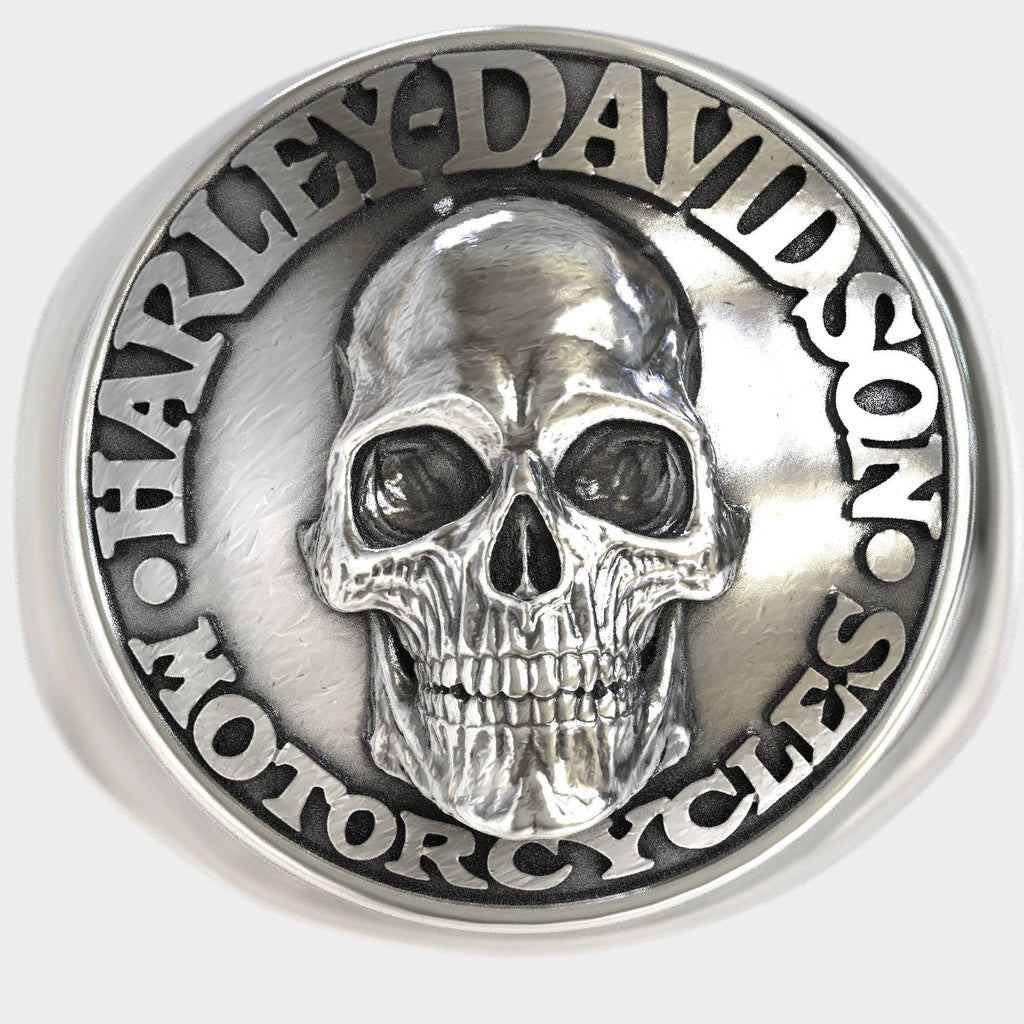 Harley Spirit Silver Skull Ring for True Rebels